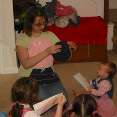 Aeryn Helps with the Card.JPG