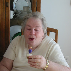 Great Grandma J Blows Out Her Candle.JPG