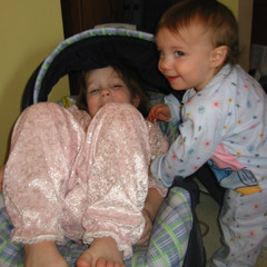 Ana Laughs at Baby Aubri.JPG