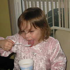Aubri Gets Chocolate Milk.JPG