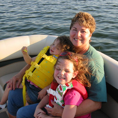 Nana and the Girls on the Boat.JPG